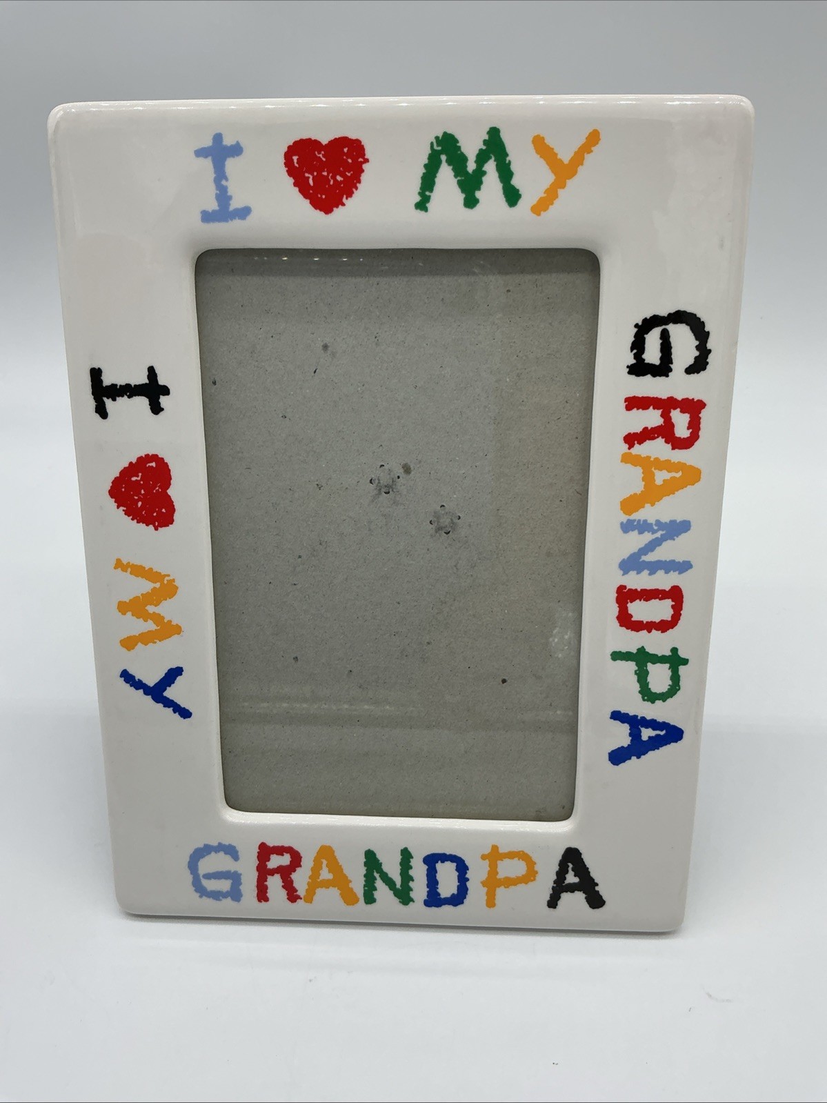 Vintage I Love My Grandpa Ceramic Picture Frame 4 X 6 See Description