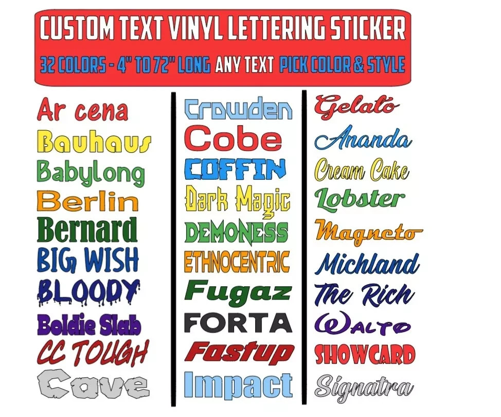 Custom Personalized Vinyl Lettering Name Decal Sticker Car Window Tumbler Flask