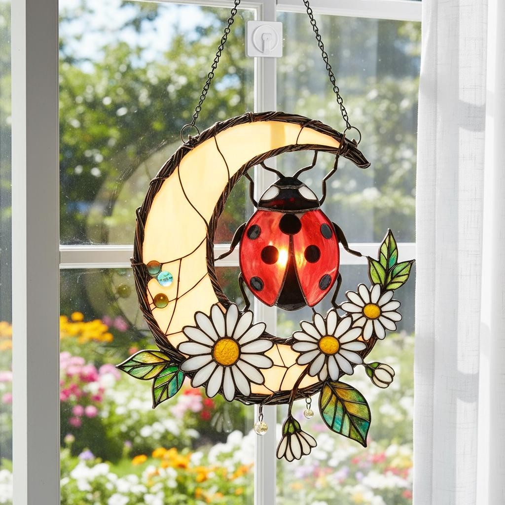 Ladybug Suncatcher Acrylic Window Hanging, Mother&rsquo;s Day Gift, Ladybug Lover