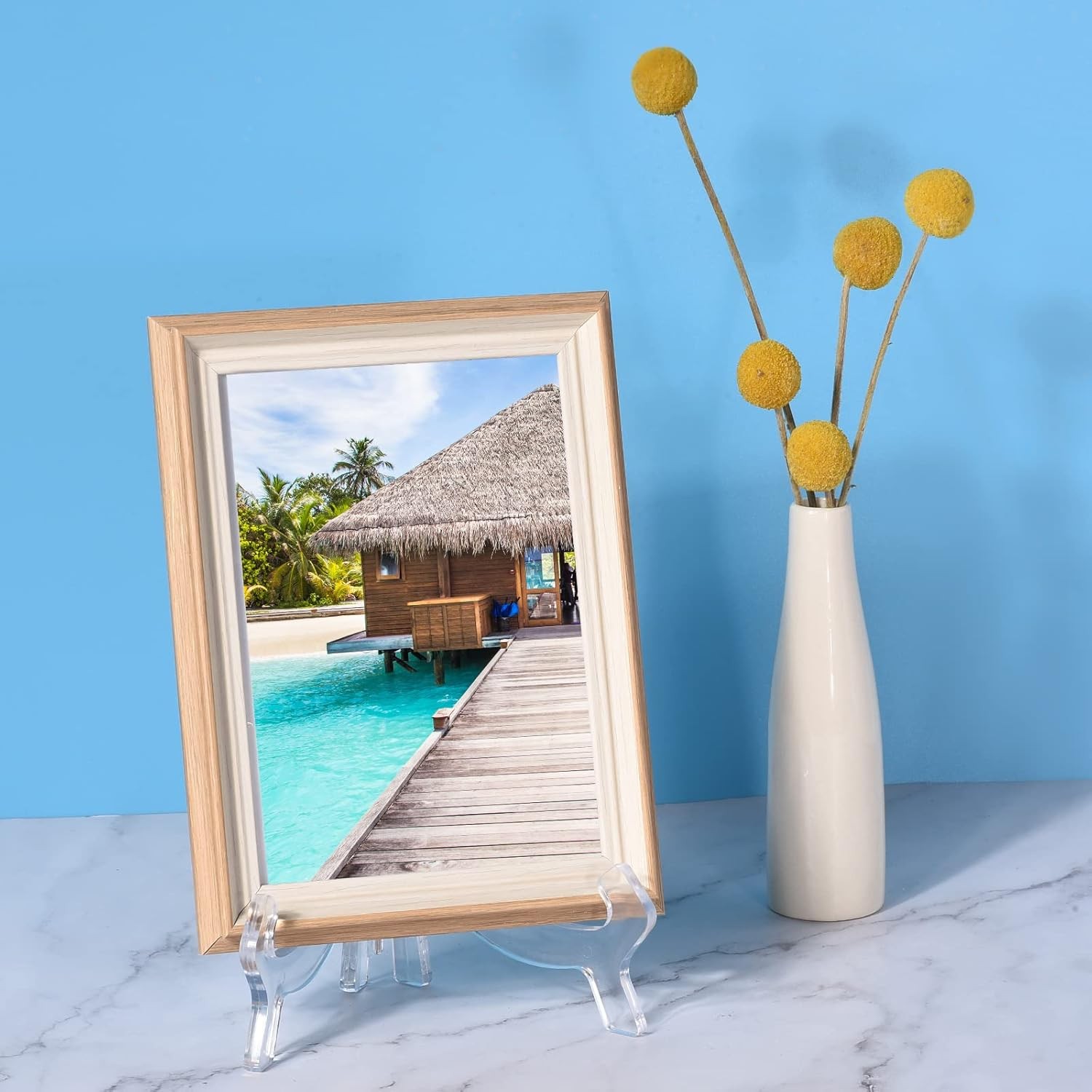 6× Acrylic Easel Stand Display Stand Plate Holder for Display Photo 3 Size USA