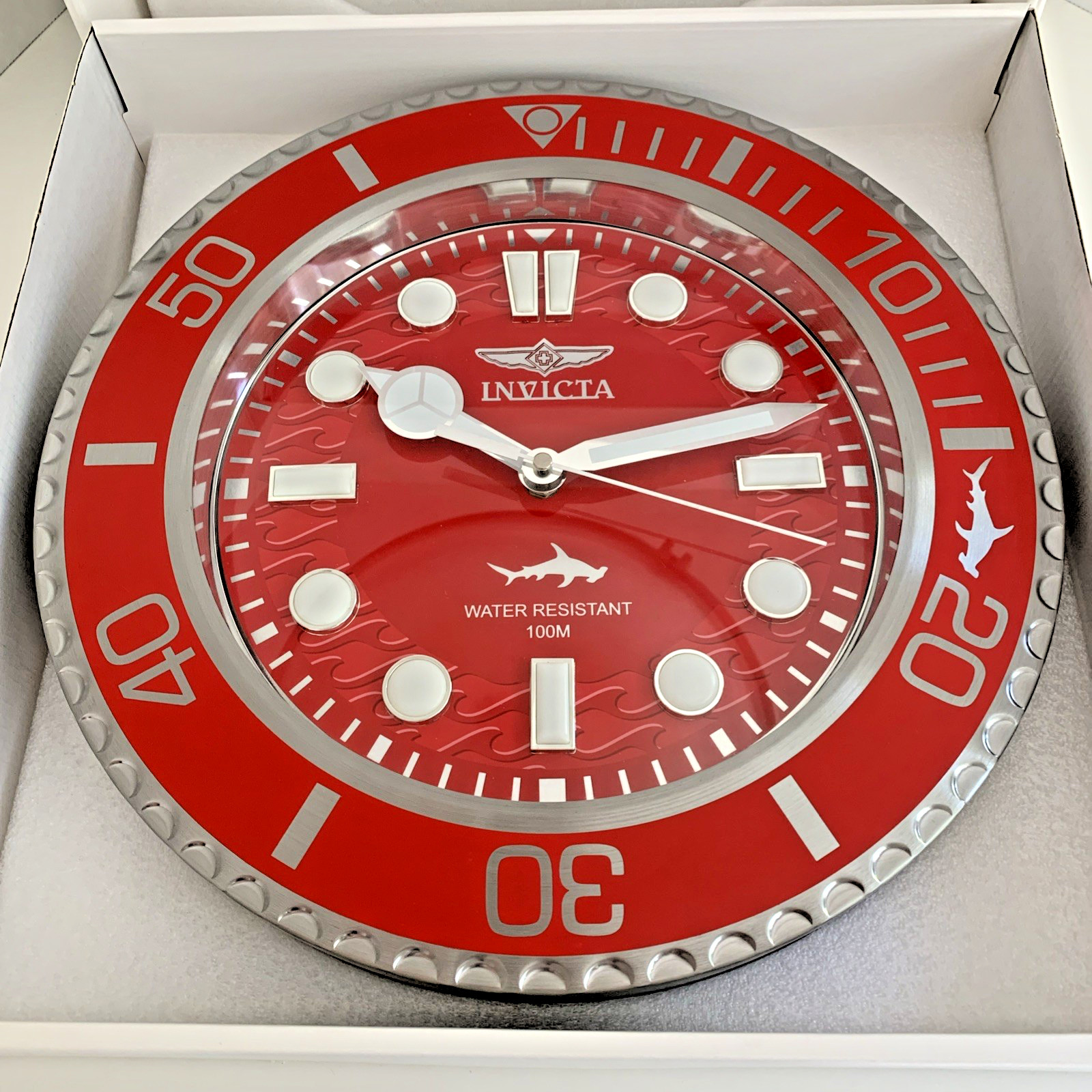 Invicta Pro Diver Wall Clock 14&Prime; Stainless Steel