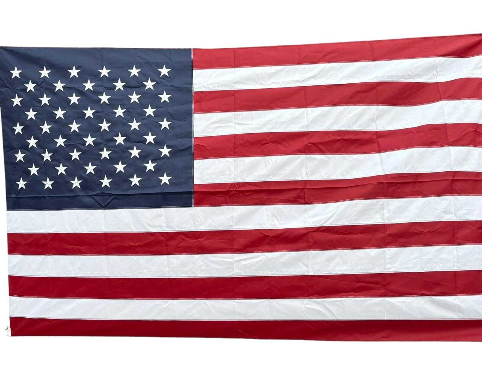 USA American Flag Embroidered Stars Sewn Stripes Brass Grommets