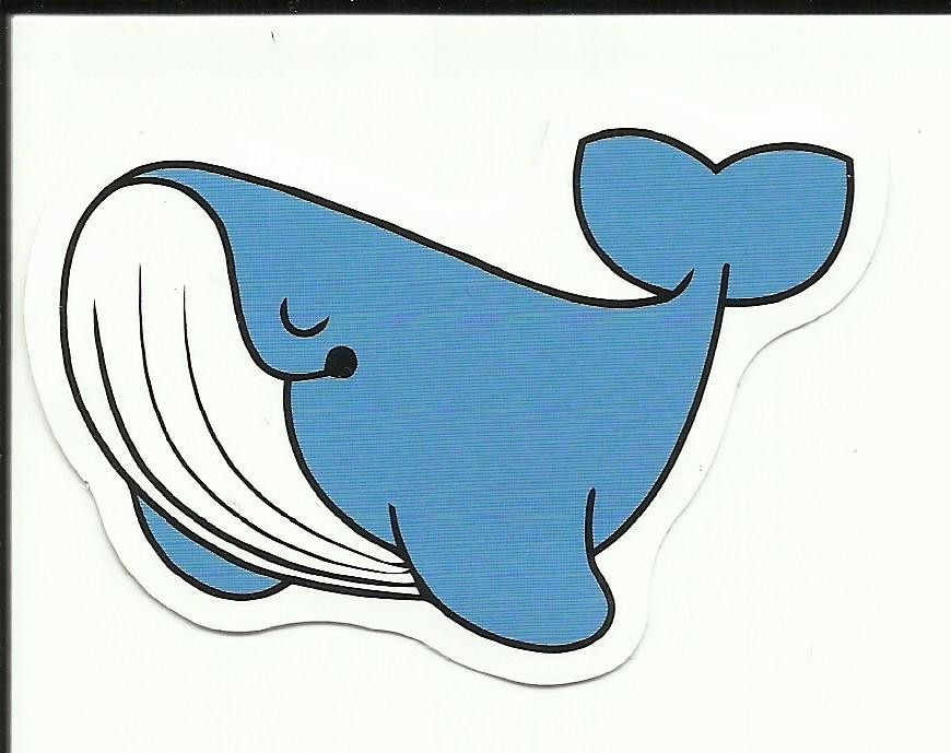 Cartoon Whale sticker 2.6&Prime; x 1.8&Prime;
