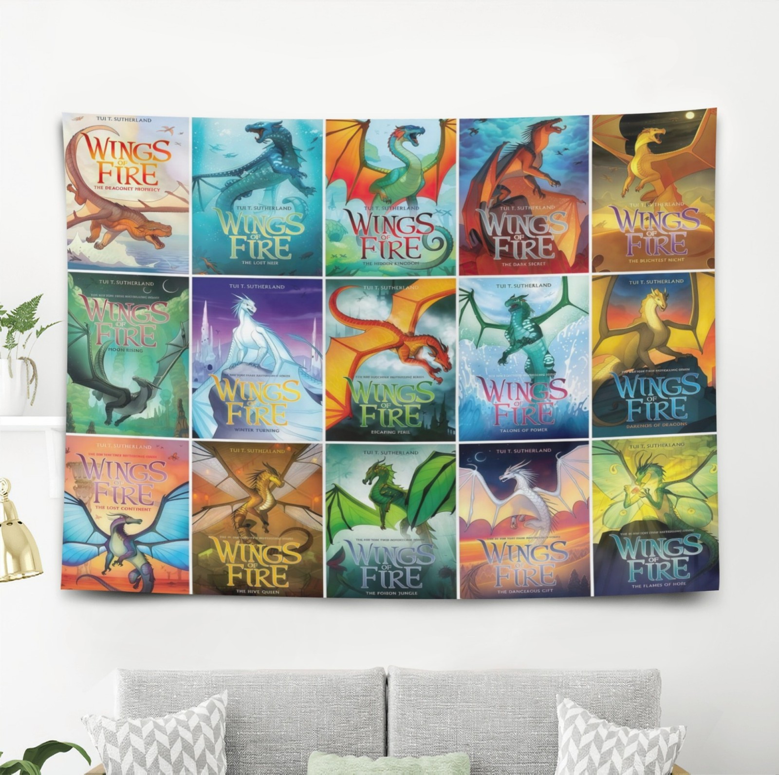 Wings of Fire Tapestry Wall Hanging for Bedroom Girls Wall Decoration