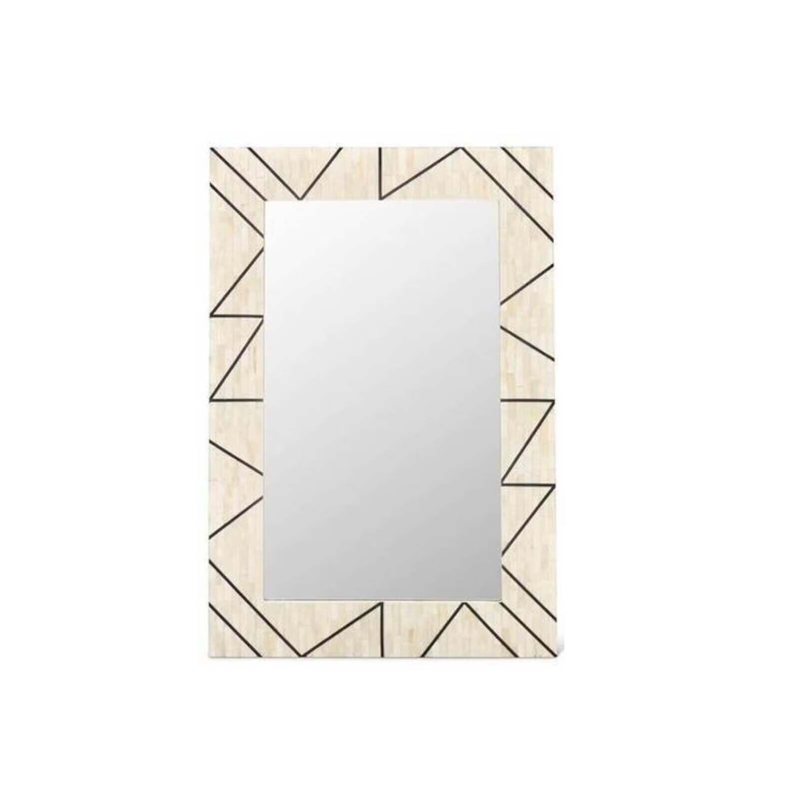 36×24 Inches Bone Inlay Mirror Frame Handmade Decor Design Wood Frame Home Decor