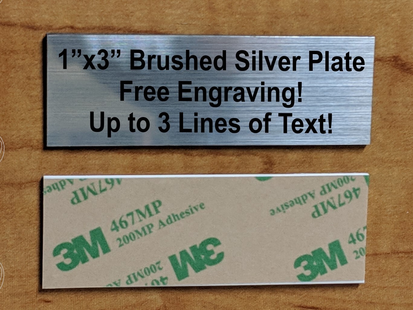 Custom Engraved 1×3 Gold Silver Copper Bronze Plate Nameplate Tag ID Plate