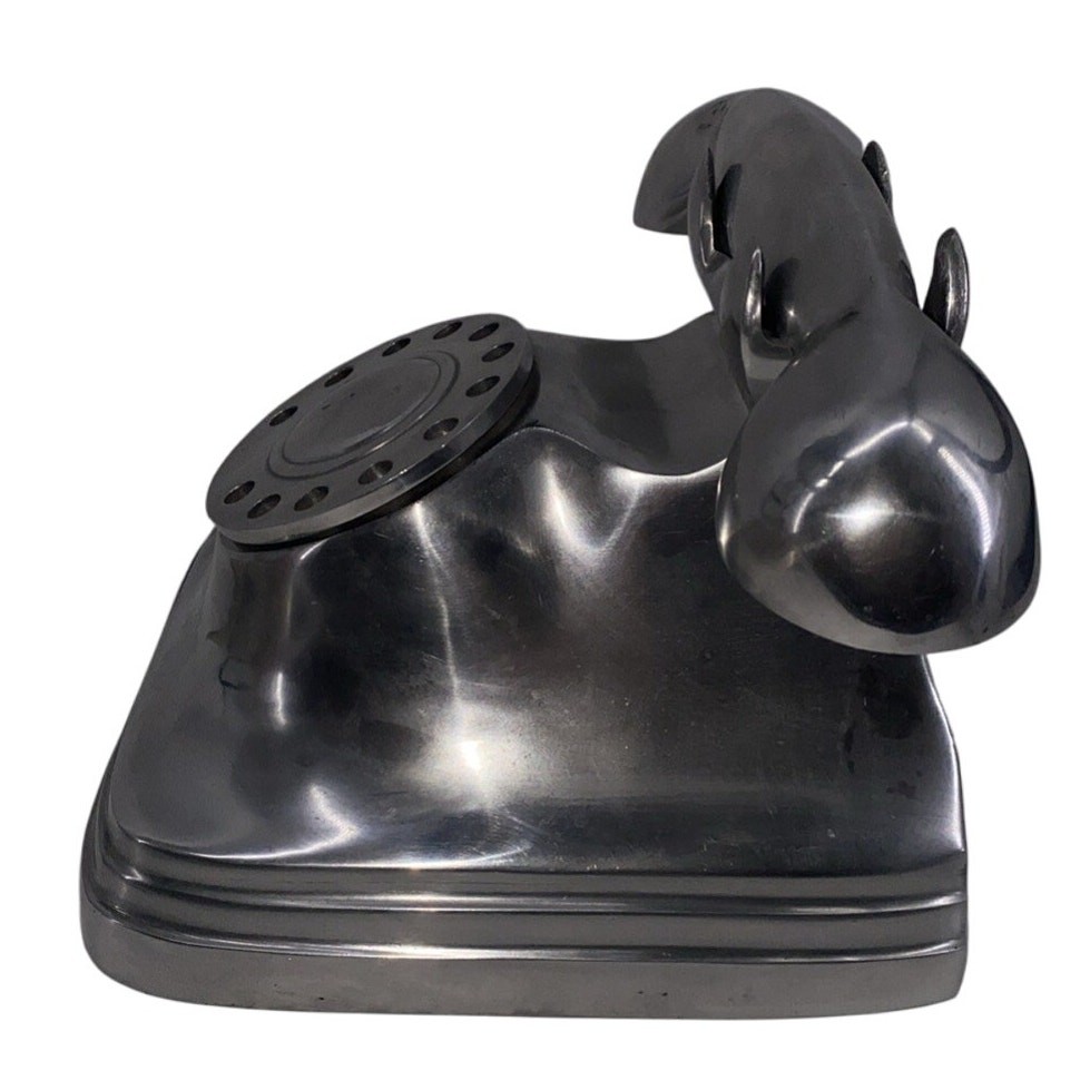 Retro Look Aluminum Rotary Phone Shelf Decor