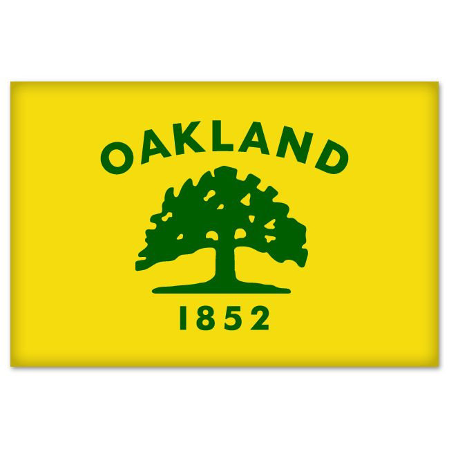 Oakland California City Flag car bumper sticker decal 5&Prime; x 3&Prime;