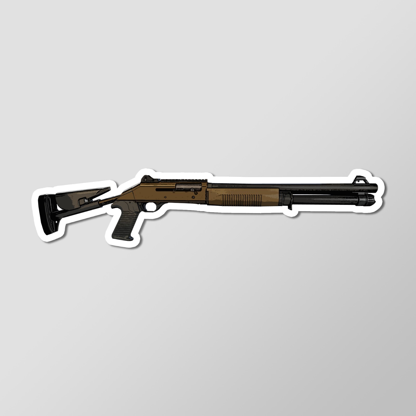 M4 Shotgun Art – Laptop Sticker Vinyl 4&Prime; Wide