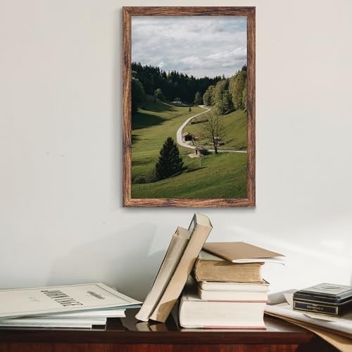11X17 Picture Frame Brown, Classic Poster Frame for Horizontal or Vertical Wall