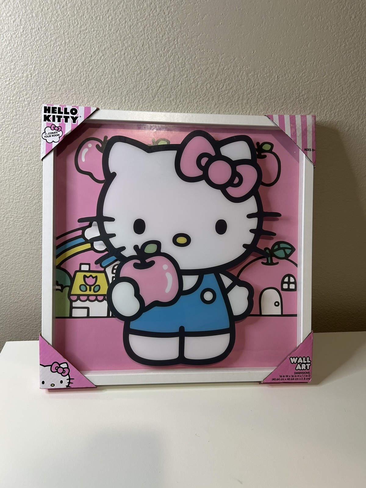 Hello Kitty Wall Art 16×16 Framed Decor – Brand New Sanrio Home NEW