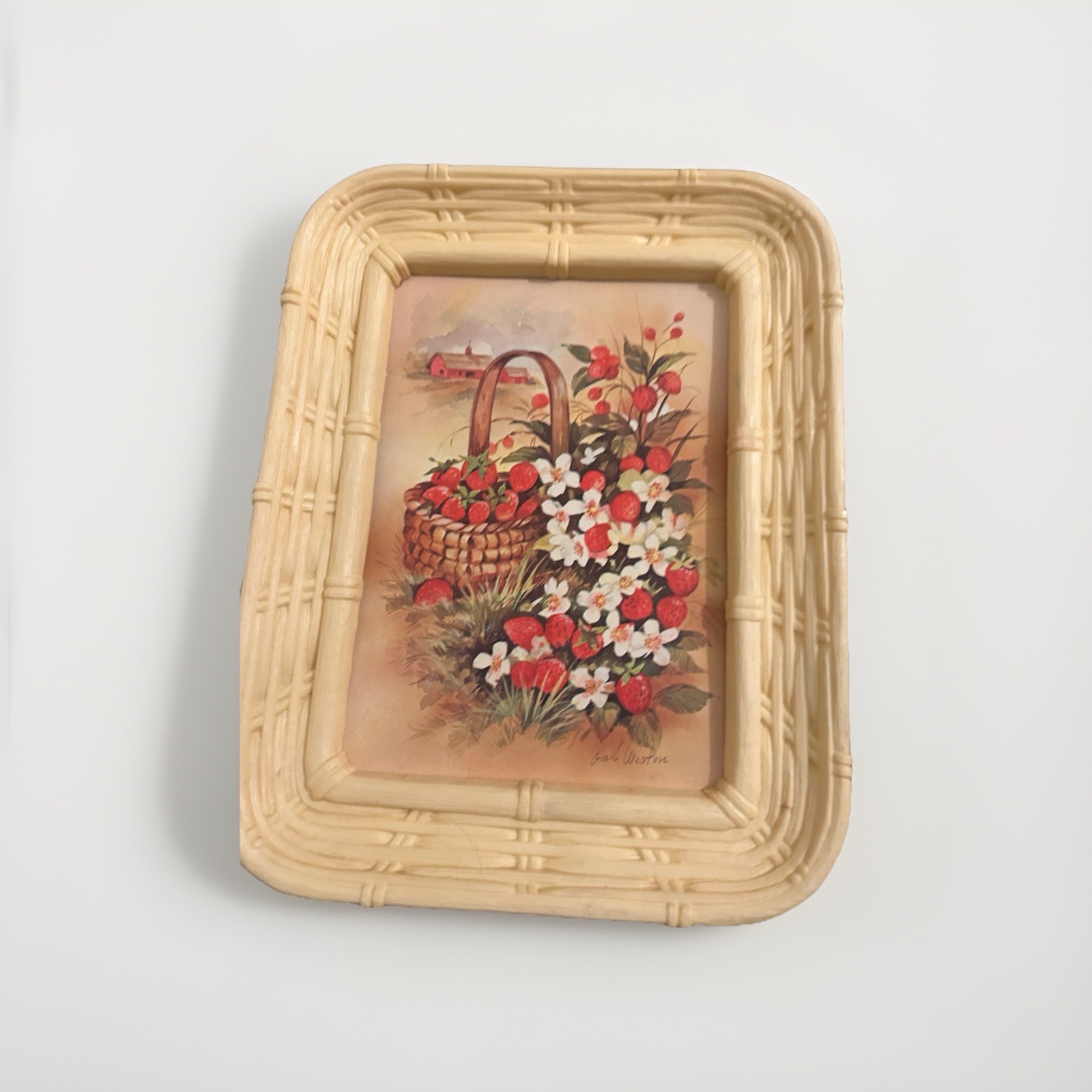 Vintage Strawberry Wall Art- Set Of 2. 8×7 Inches