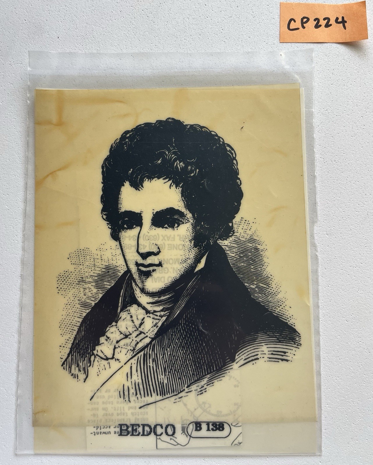 BEDCO B138 Robert Fulton Historical Transfer ~5” x 4-1/8” CP224 NOS