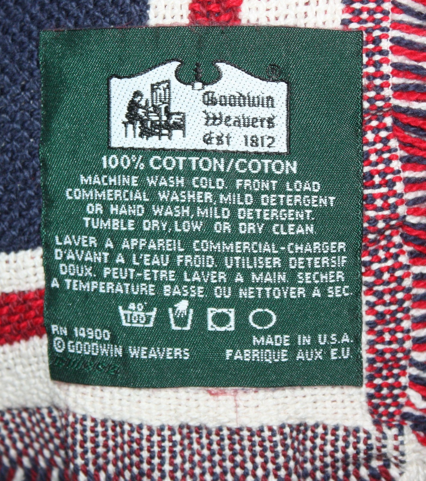 Tapestry Throw Picnic Blanket Goodwin Weavers Patriotic 4th of July MADE IN USA