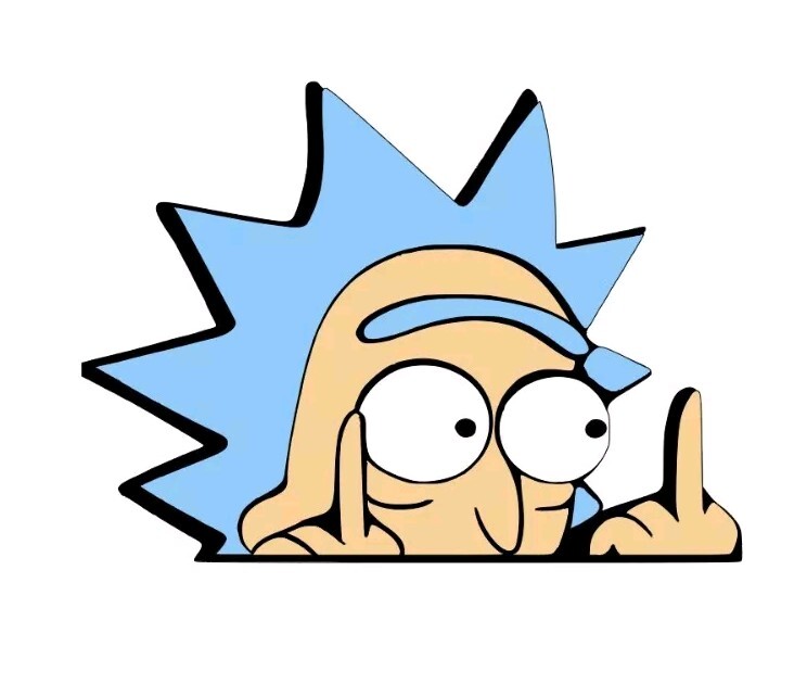 Rick & Morty Multi Layer Vinyl Sticker « 4.5×5 » Cartoon Middle Finger Rick Only!