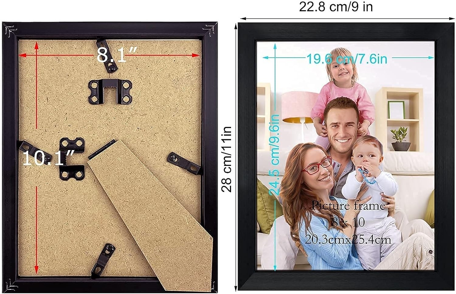 Black 8×10 Picture Frame Bulk, Multi 8 x 10 Photo Frames Set For Wall, 12 Pack