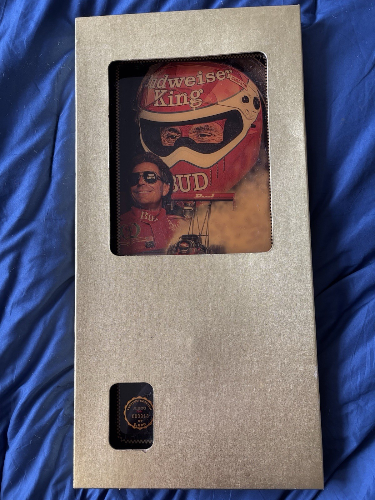 JEBCO Limited Edition Budweiser King Racing Framed Wall Decor 12×20&Prime;