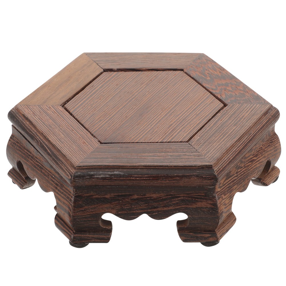 Hexagon Display Base Hexagonal Pedestal Farmhouse Wood Stand Racks