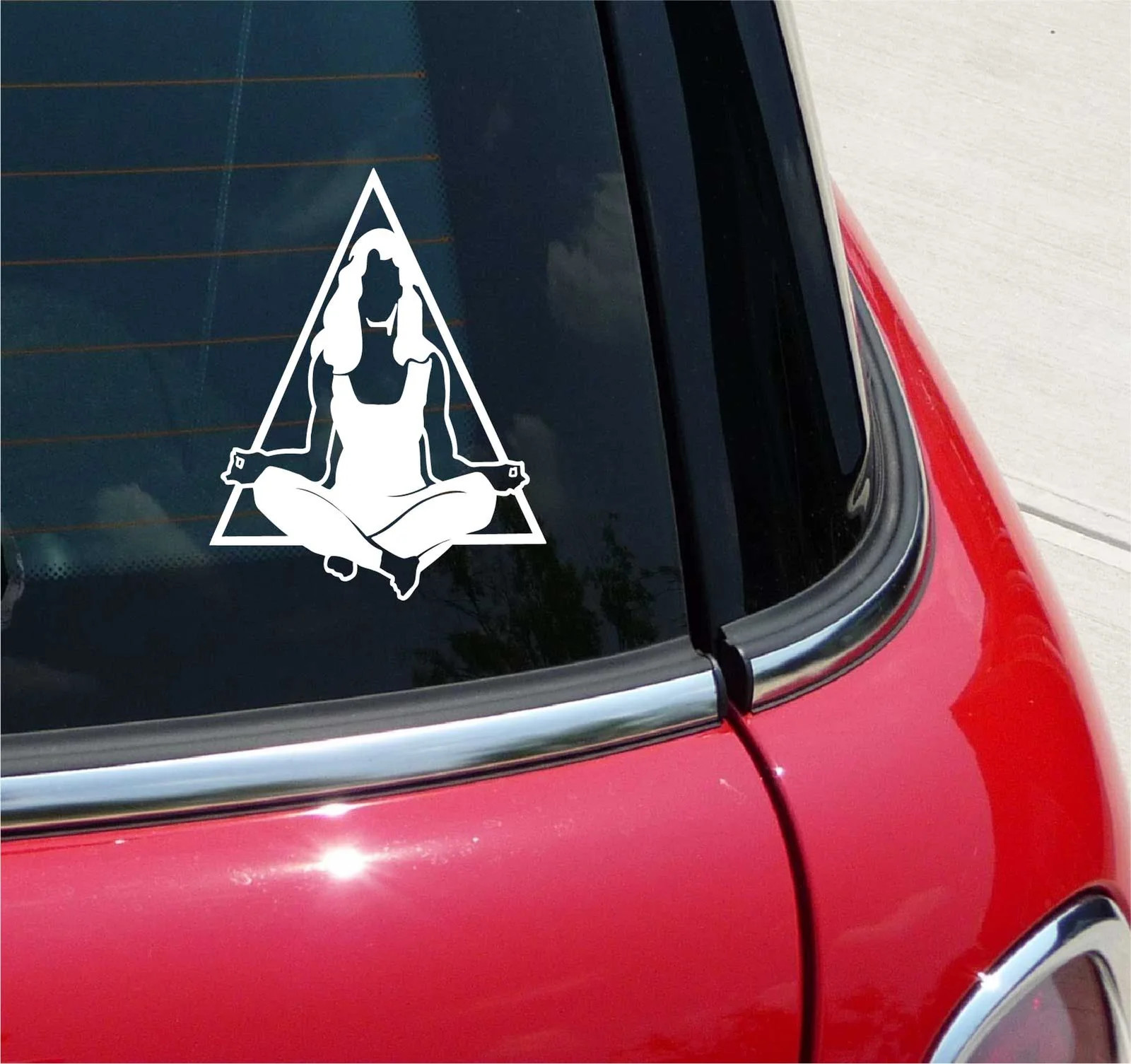 YOGA WOMAN SUKHASANA GRAPHIC DECAL STICKER ART CAR WALL