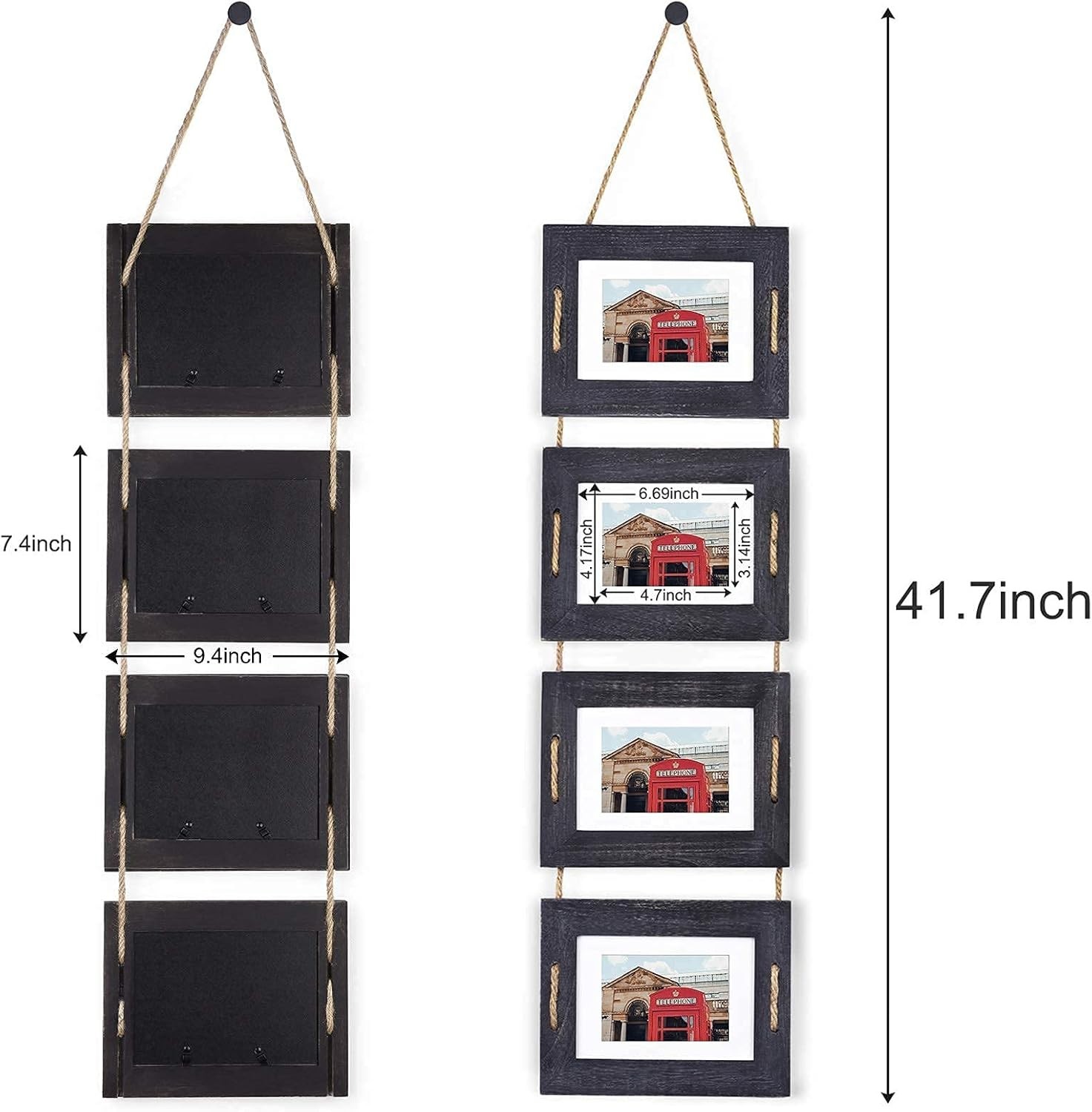 Stylish 4-Opening Rustic Picture Frame – Perfect Gift for Any Occasion, 5×7 Size