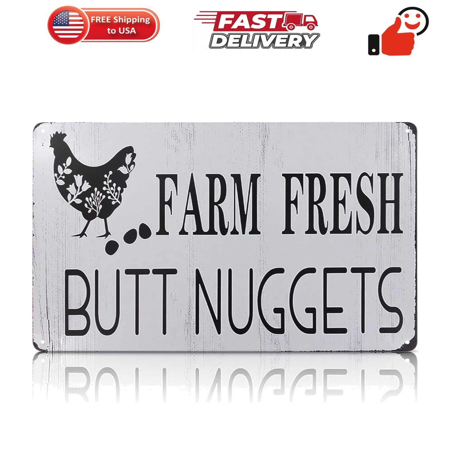 Metal Funny Chicken Coop Signs for Outside 8×12&Prime; – Rustic Tin Farm House Kitc…