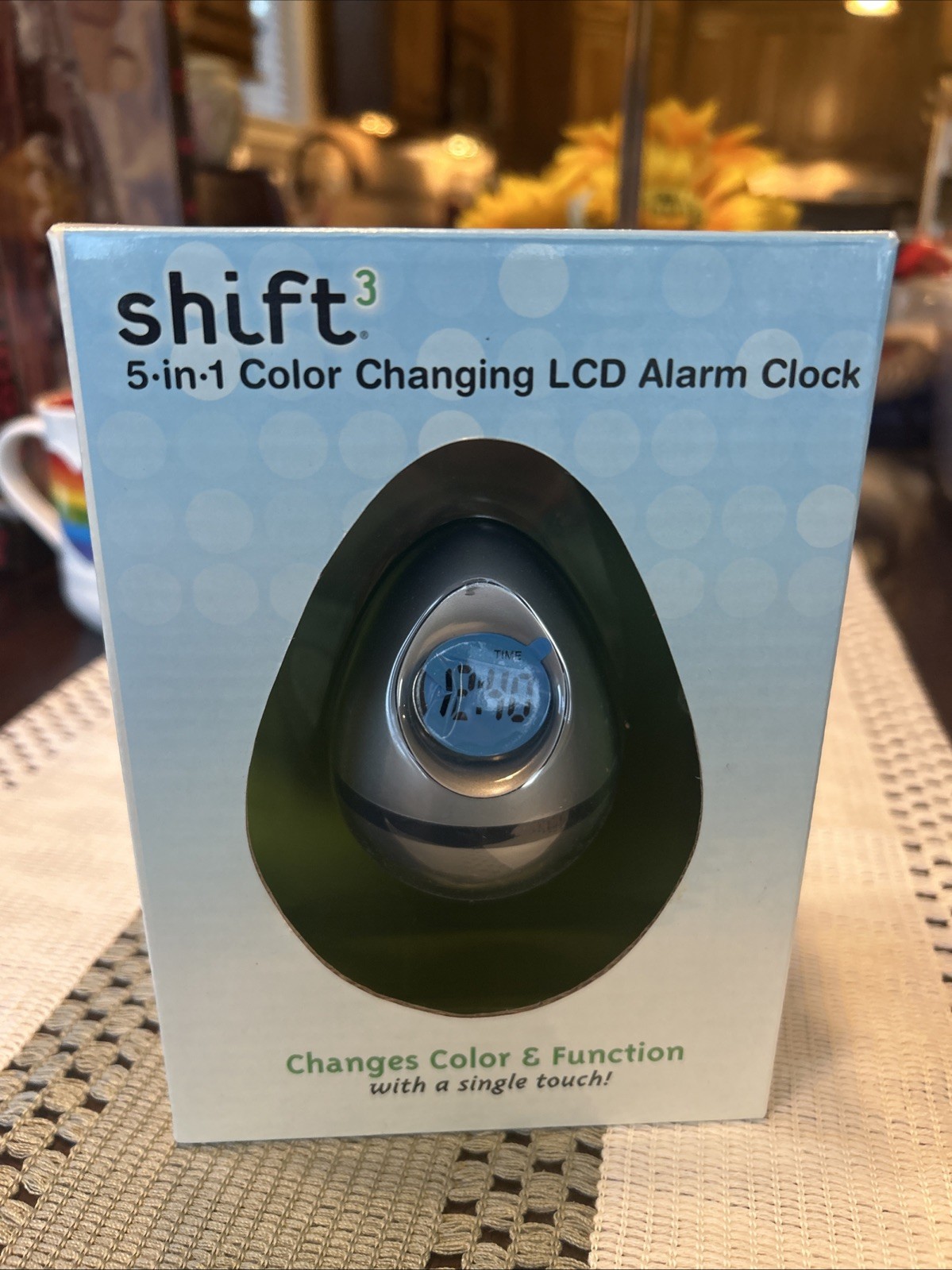 Shift 5 in 1 Color Changing LCD Clock Single Touch Clock Alarm Timer Date Temp.