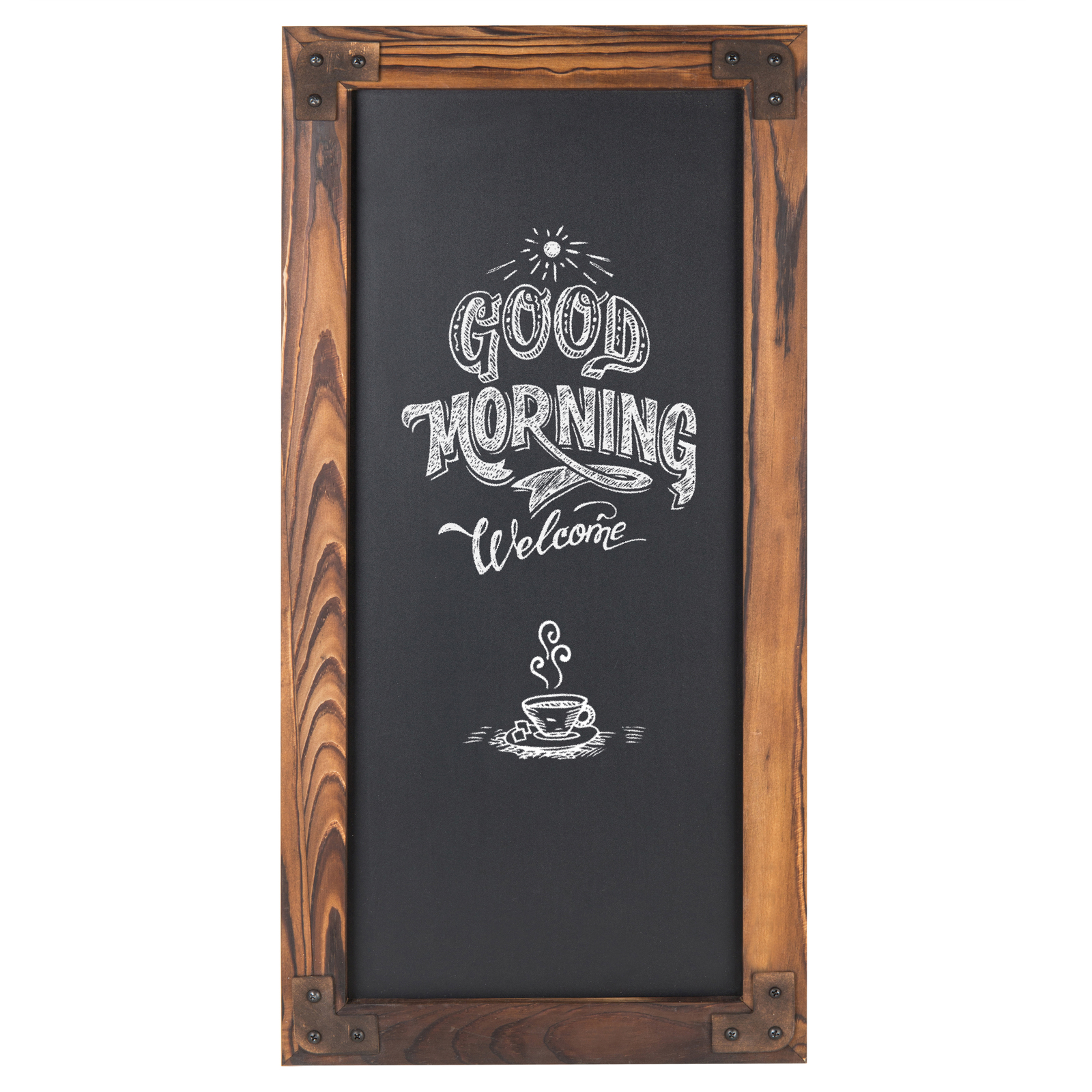 MyGift 12 X 25-Inch Wall-Mounted Erasable Chalkboard with Dark Brown Wood Frame