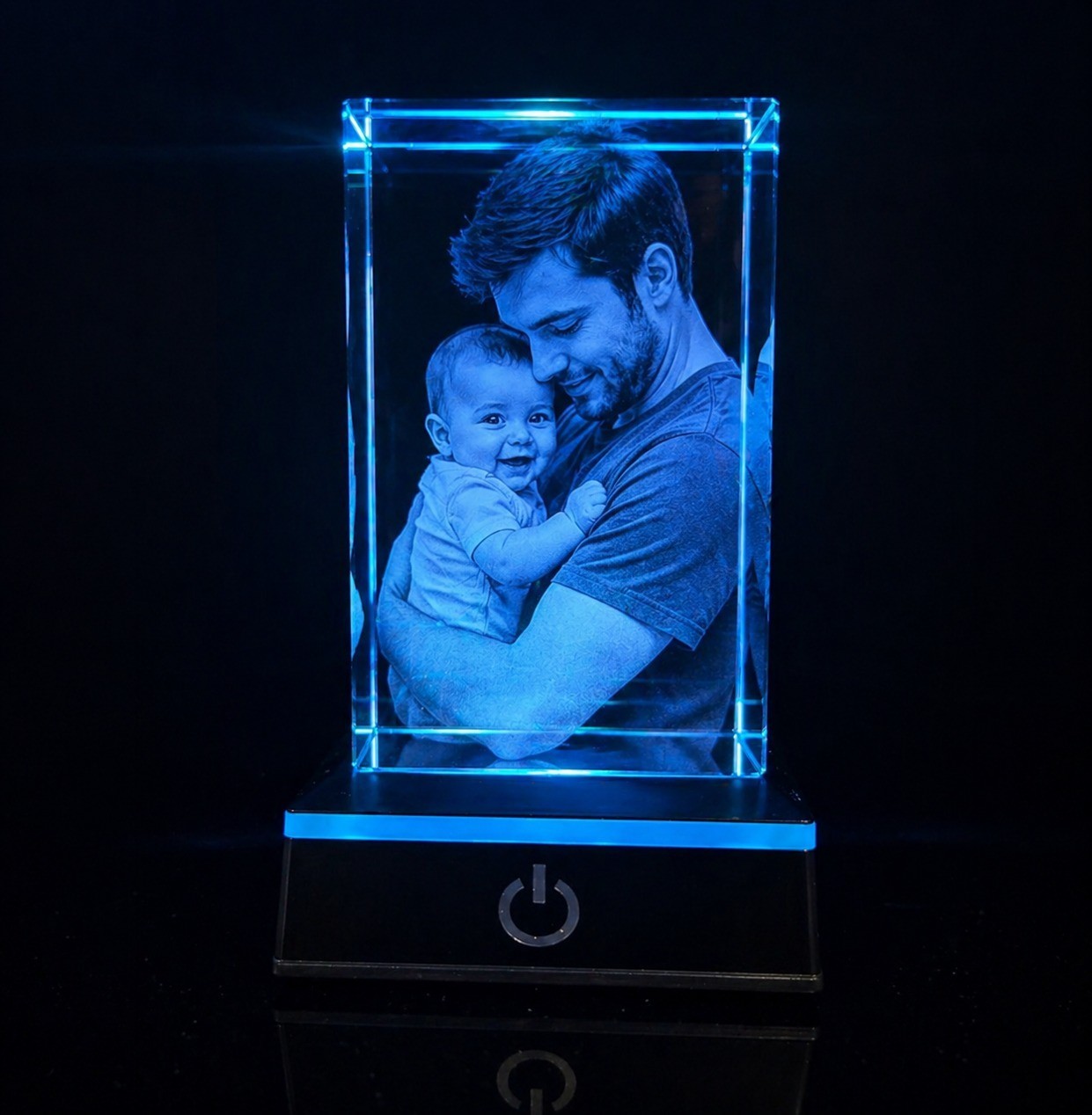 Personalized 3D Crystal Gift for Dad, Father’s Day Photo Keepsake