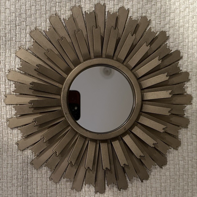 Three Piece Set Of Starburst Sun Bronze Plastic Mirrors