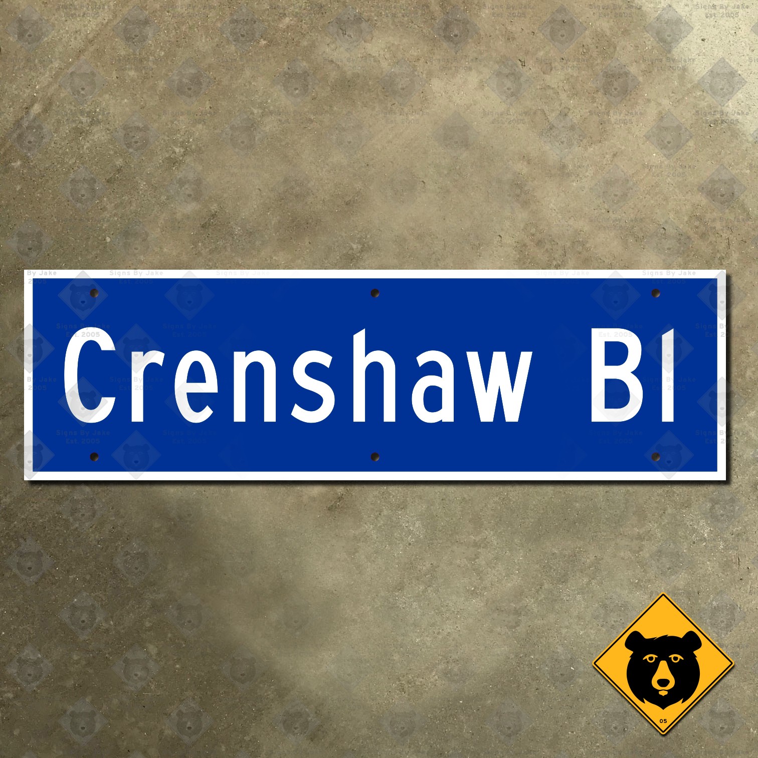 Los Angeles California Crenshaw Boulevard Blvd street road sign 1973 20×6
