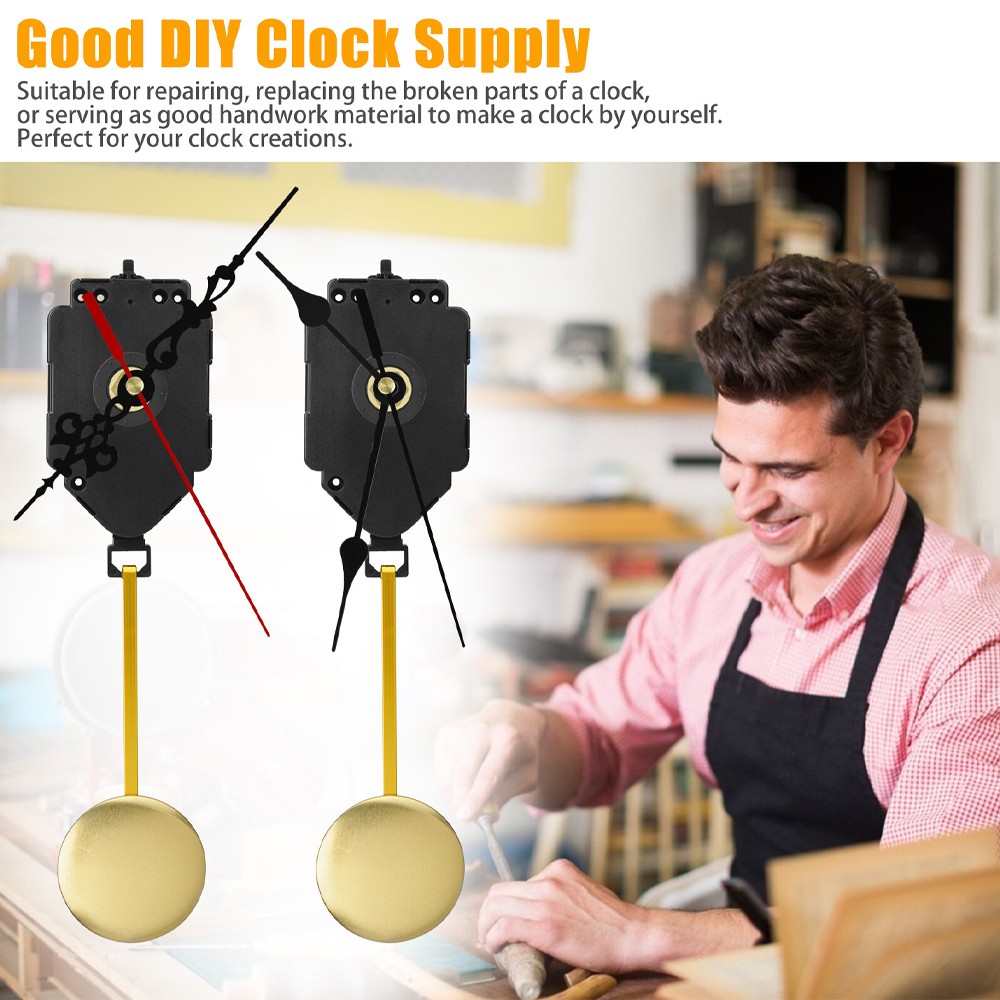 2Sets Quartz Wall Clock Pendulum Swing Movements Mechanism DIY Kits Repair Parts