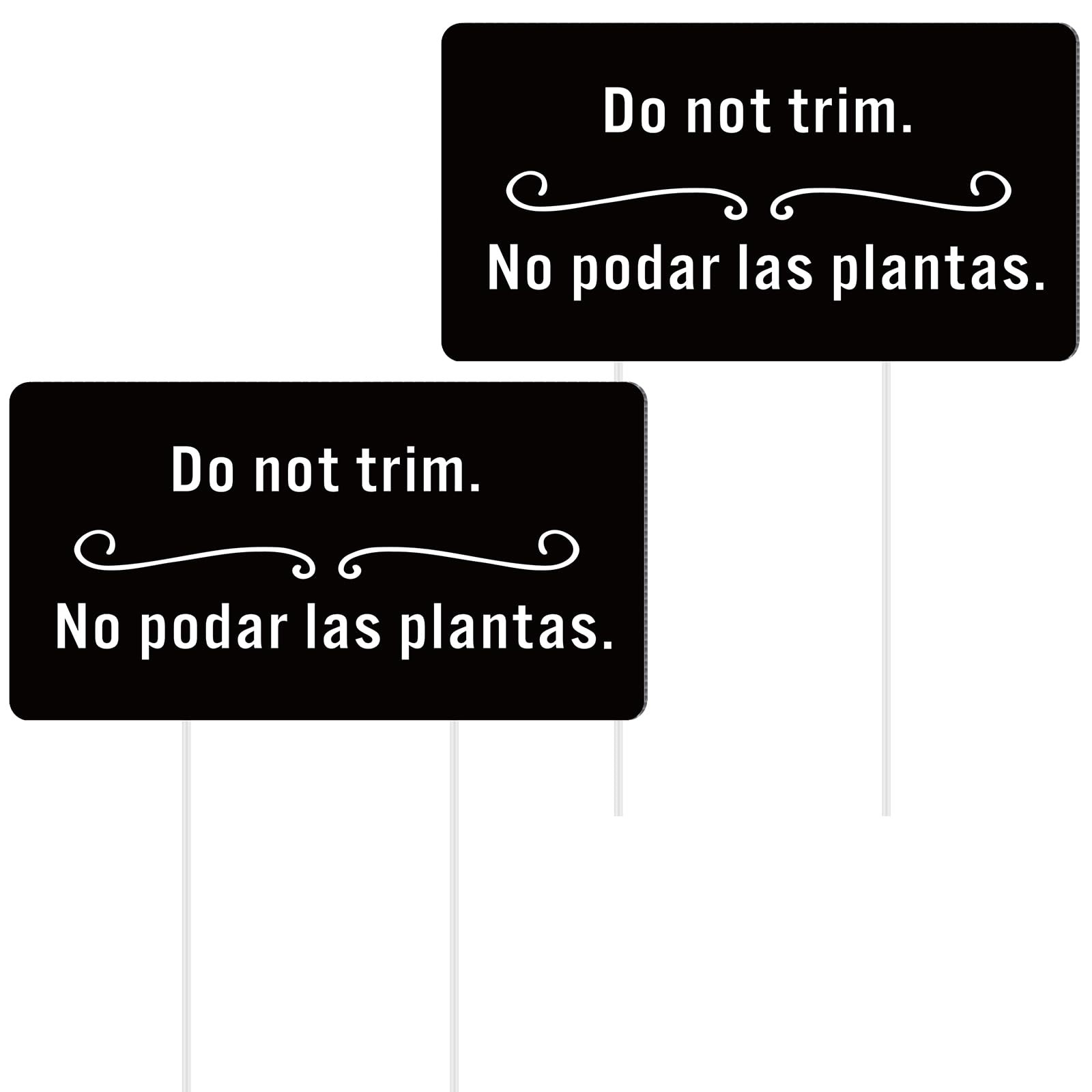 2 Pcs Do Not Trim Yard Signs with Plastic Stakes, 9.2 » x 4.9 » Bilingual Pla…
