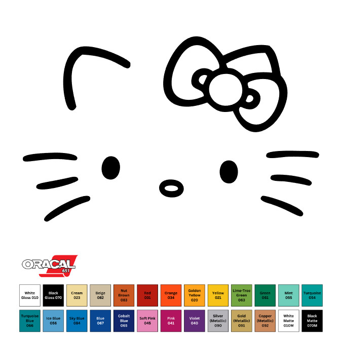 Hello Kitty Permanent Sticker Decal Cups Car Window Laptop Oracal 651 3&Prime;