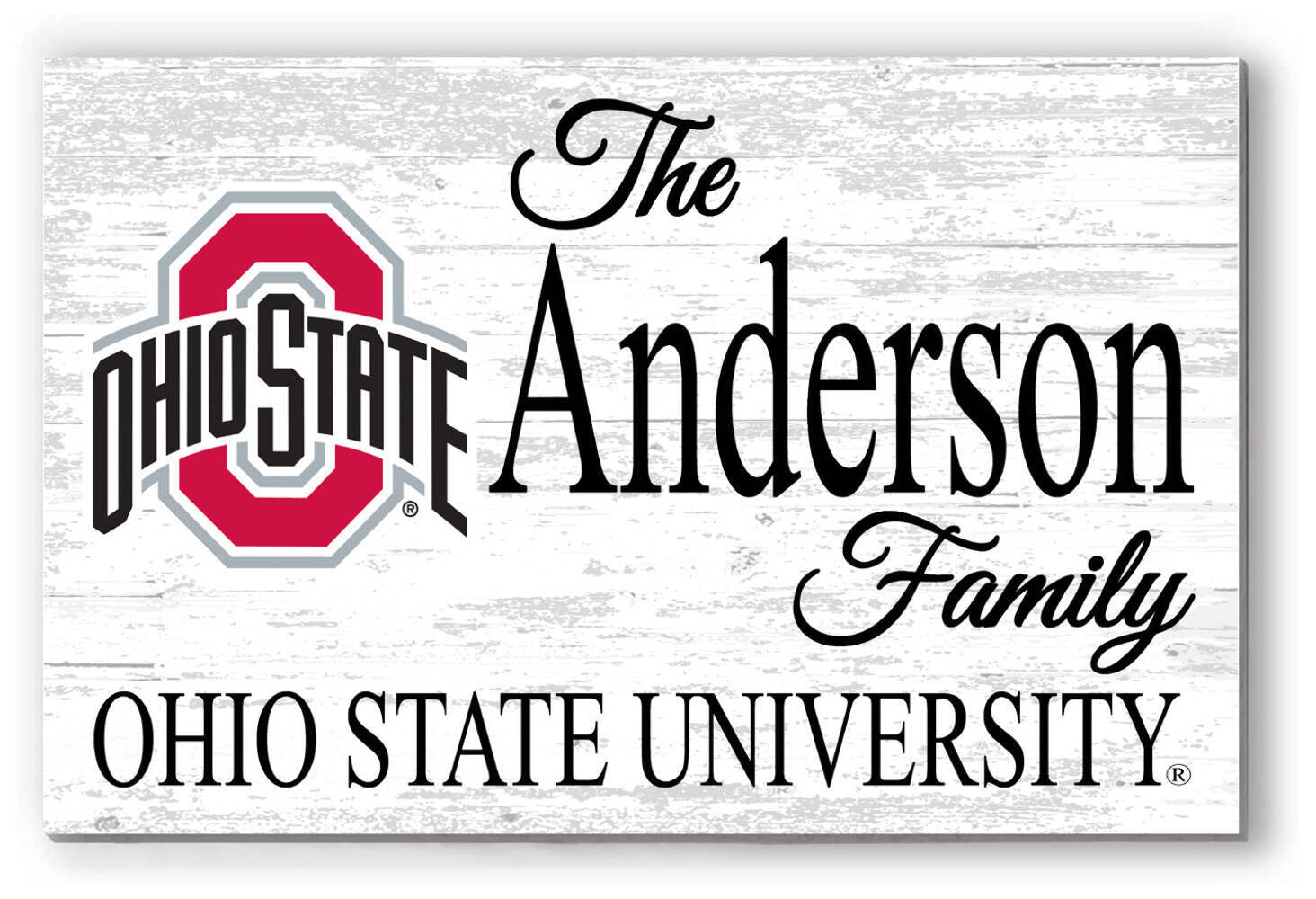 Ohio State Buckeyes Family Name Sign – OSU Personalized Alumni & Graduation Gift