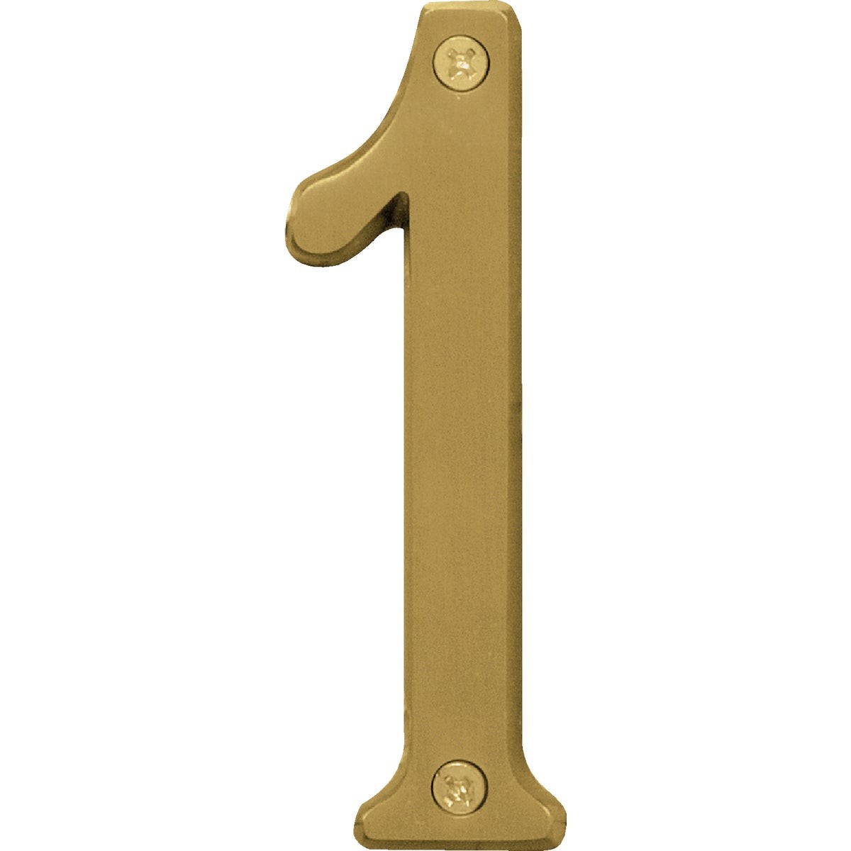 Hy-Ko 4 In. Brushed Brass Number 1 BR-43BB/1 Hy-Ko BR-43BB/1 029069309213 Metal