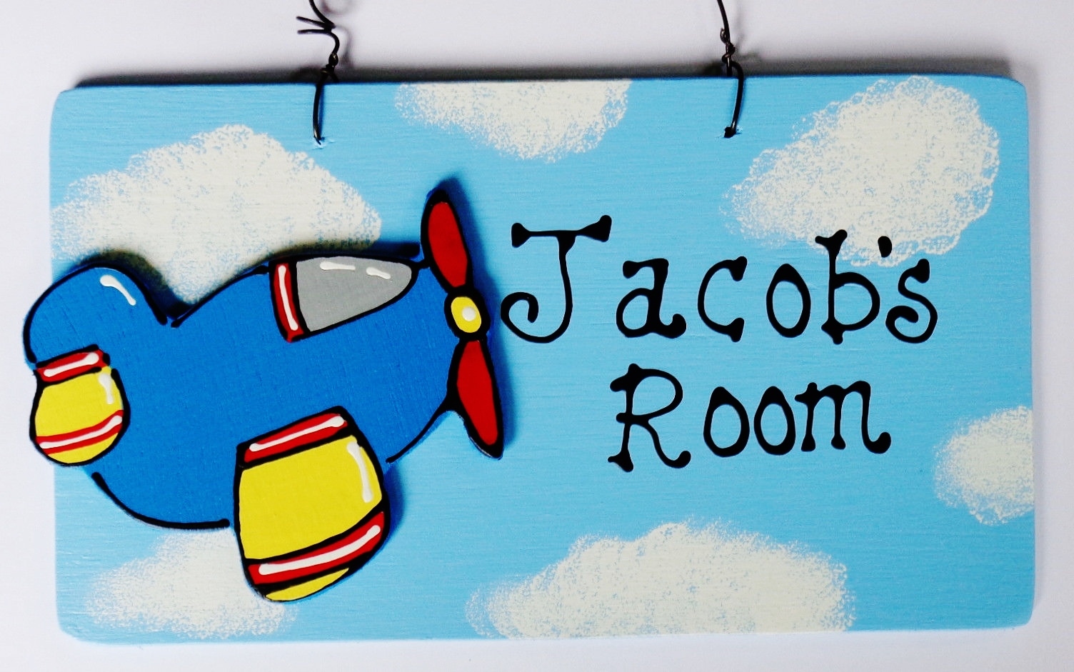 Personalize AIRPLANE Room Name SIGN Wall Hanging Kid&rsquo;s Door Plaque Bedroom Decor