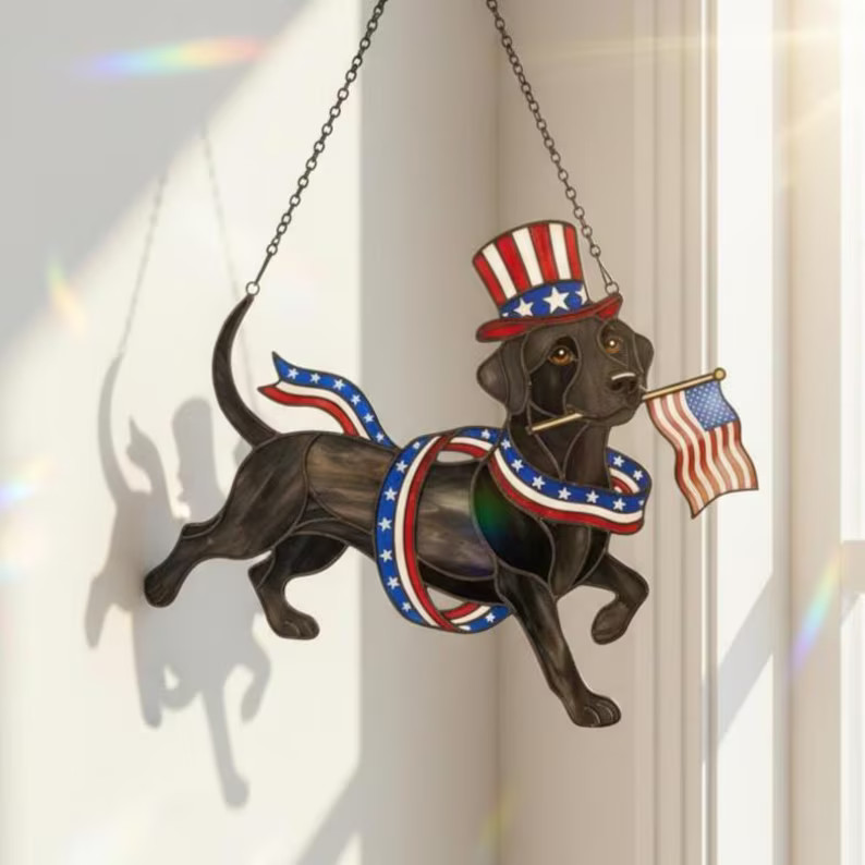 Black Labrador Dog Suncatcher Acrylic