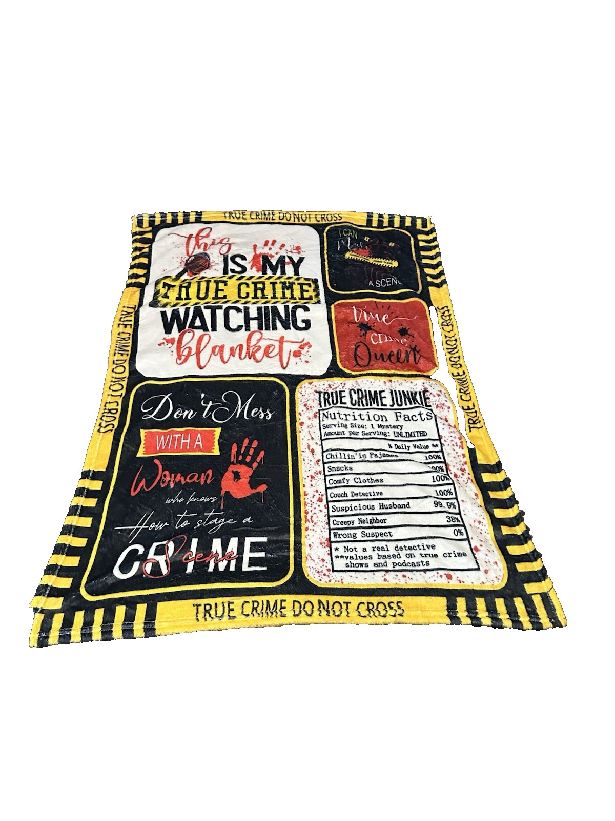 NEW small lap blanket throw approx. 38×30 inches toddlers kids true crime