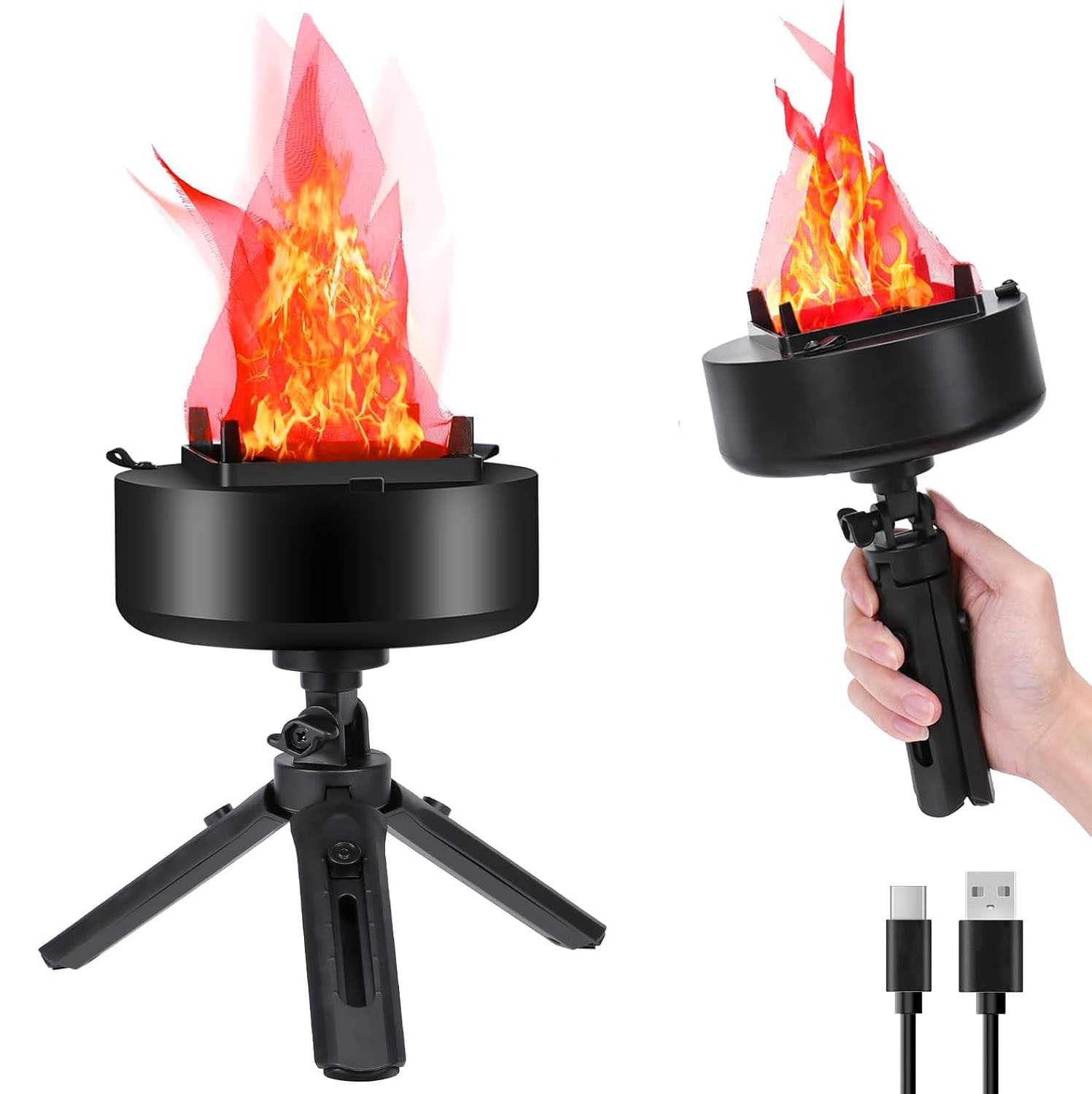 Electric Fake Fire Flame Light 3D Campfire Lamp Halloween Christmas Party Decor.