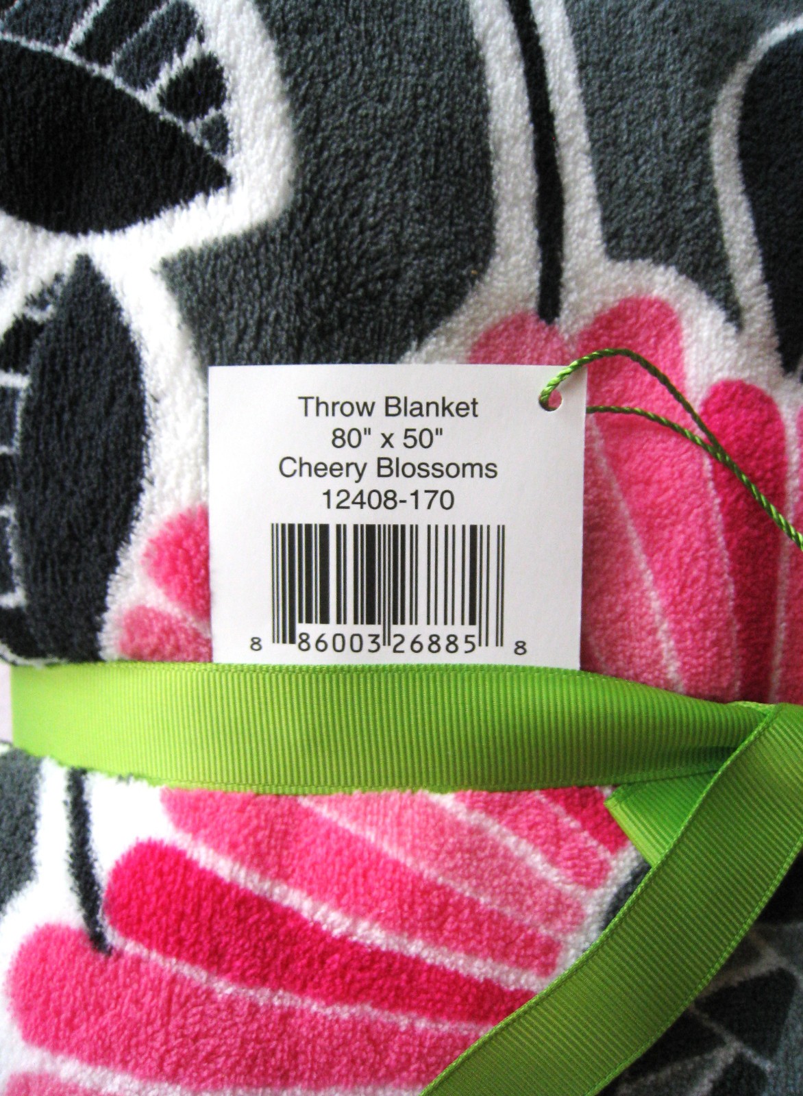 VERA BRADLEY Plush Throw Blanket « Cheery Blossoms » NWT 80&Prime; X 50&Prime;