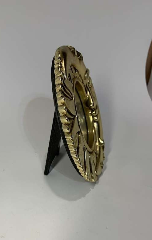 Vintage 90s Crescent Moon Face Picture Frame Gold Celestial Lunar 5.5 inc