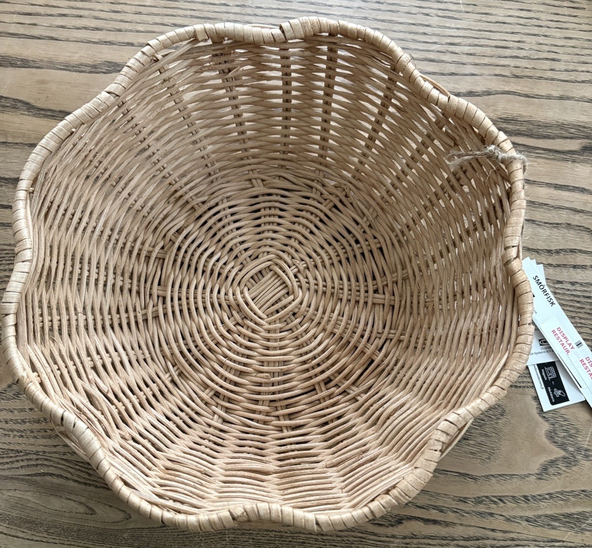 New IKEA SMORFISK Bread Basket Rattan 27×8 cm (11×3 « ) 106.121.13