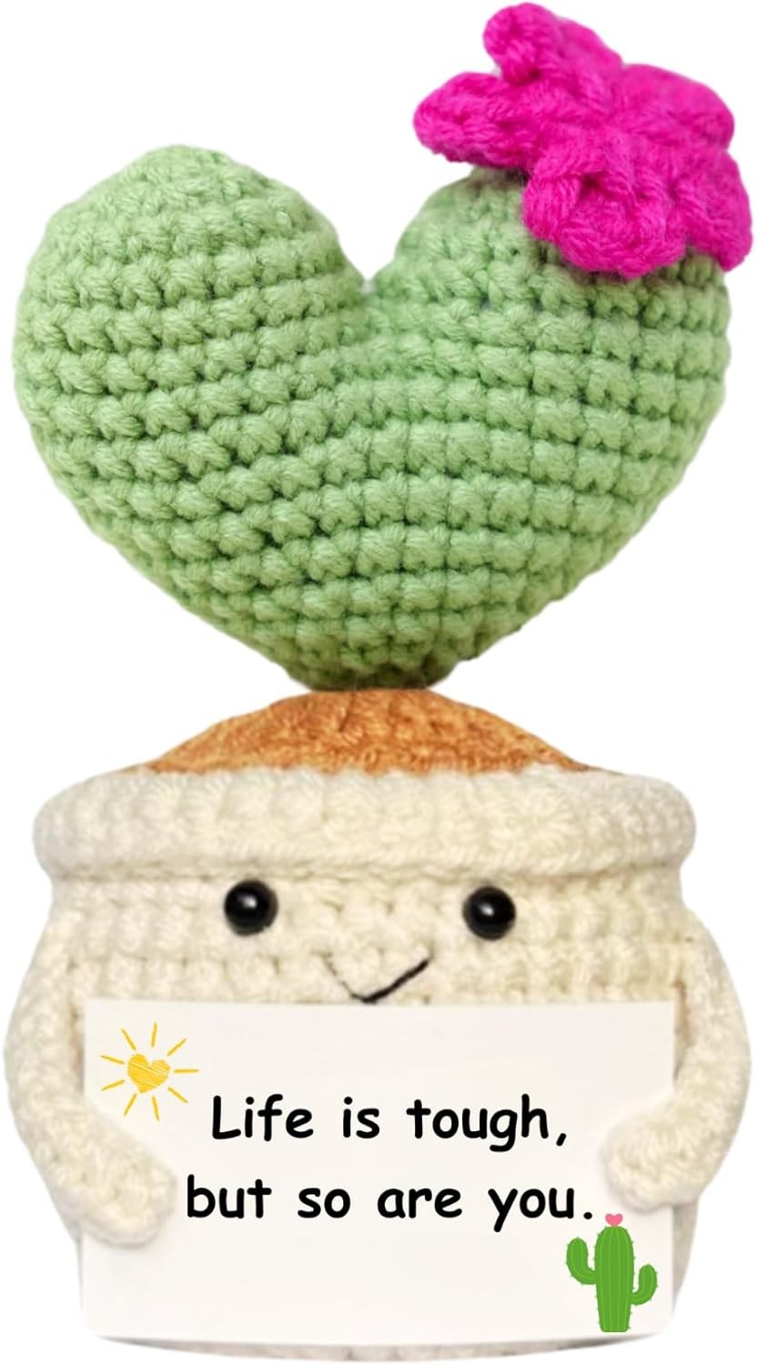 Get Well Gifts for Women, Handmade Crochet Cactus – Plush Plant Gift