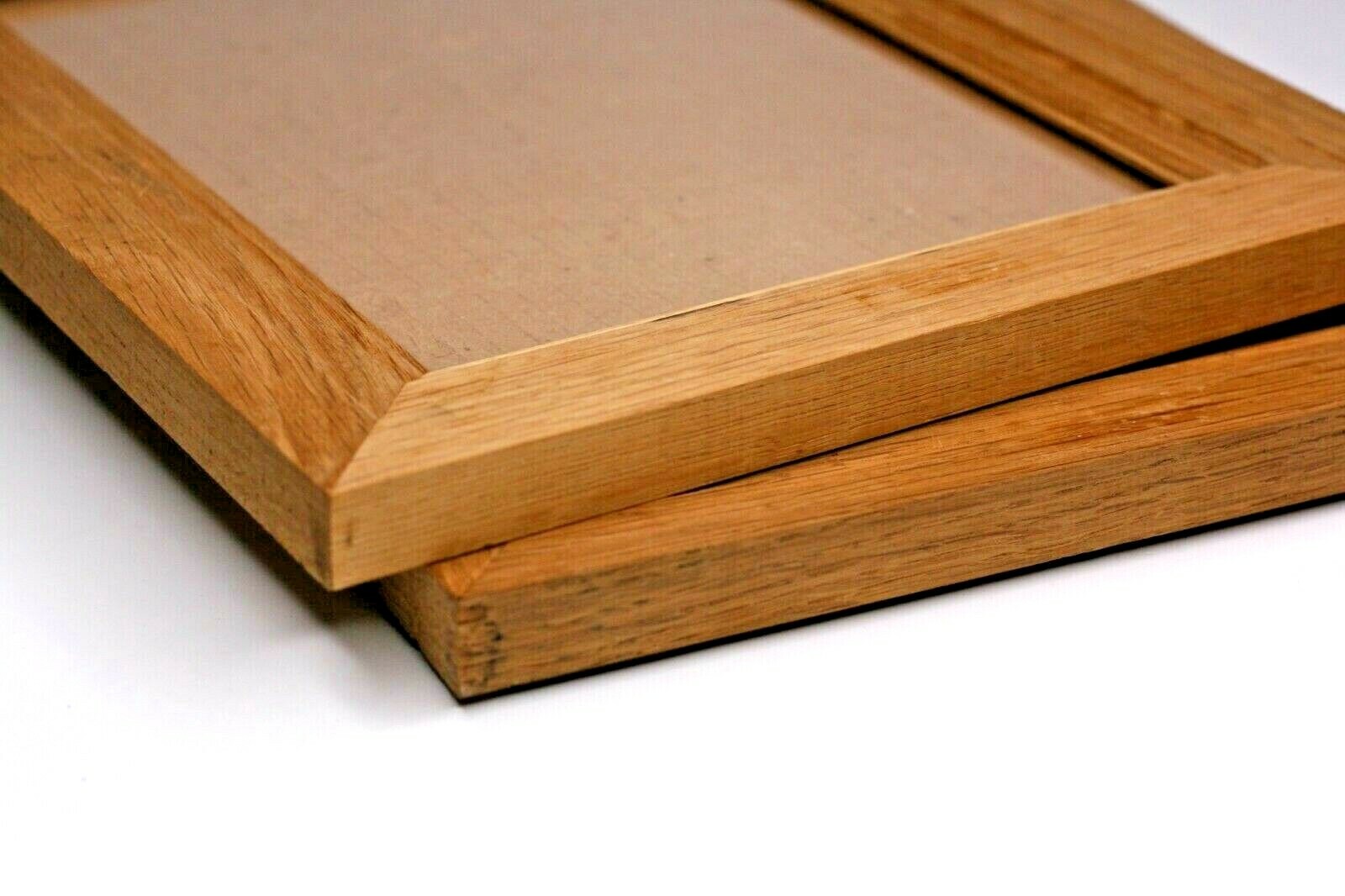 Lot of 2 Oak Solid Wood Picture Frame 7 x 9 Photo