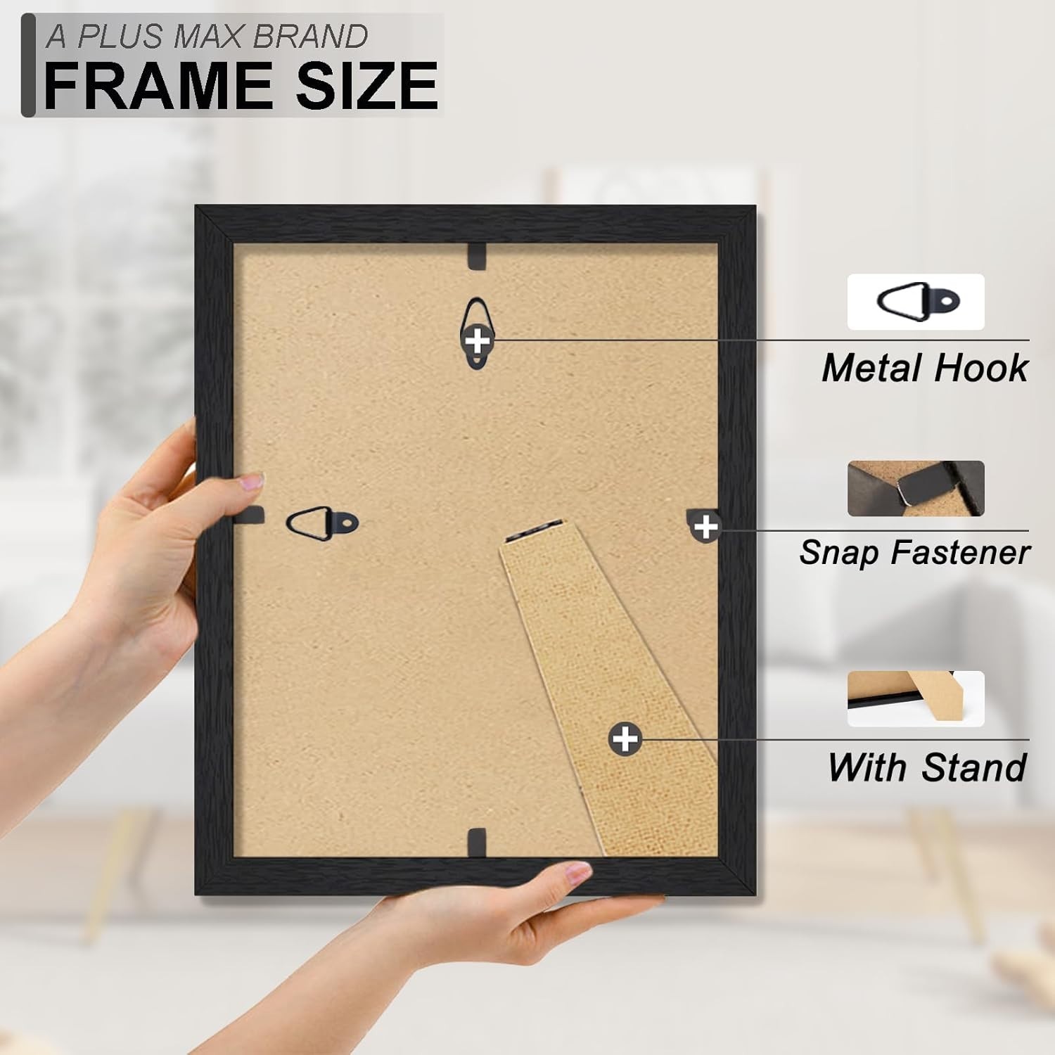 8×10 Picture Frame Set of 2, Black Engineered Wood Frame for 8 x 10 Inch Pict…