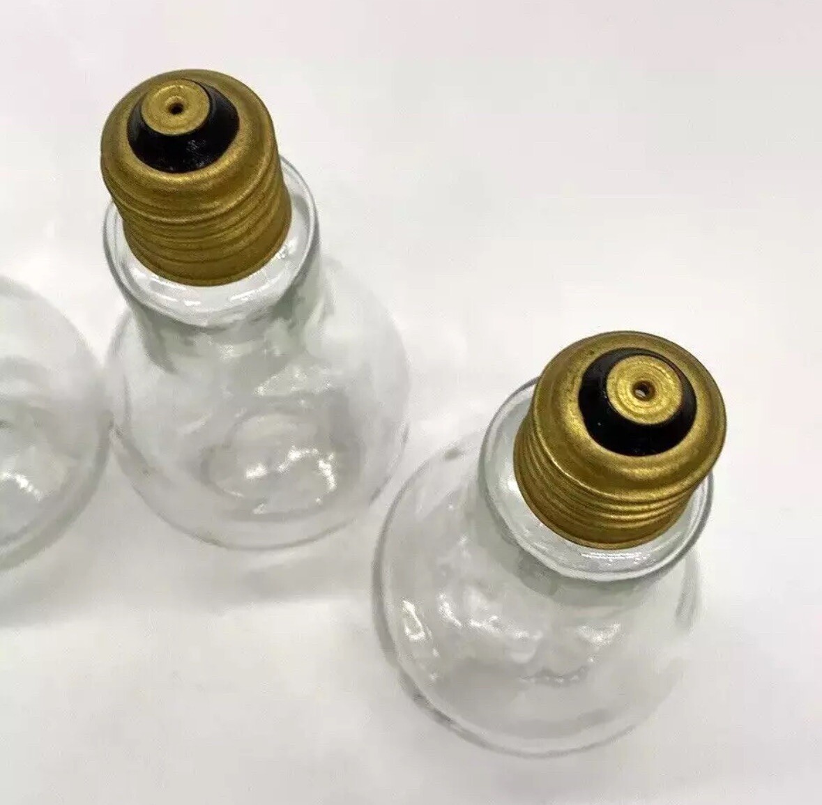 Clear Glass Light Bulb Shaped Bottle Set of 4, 5 1/2&Prime; H, Craft Jar