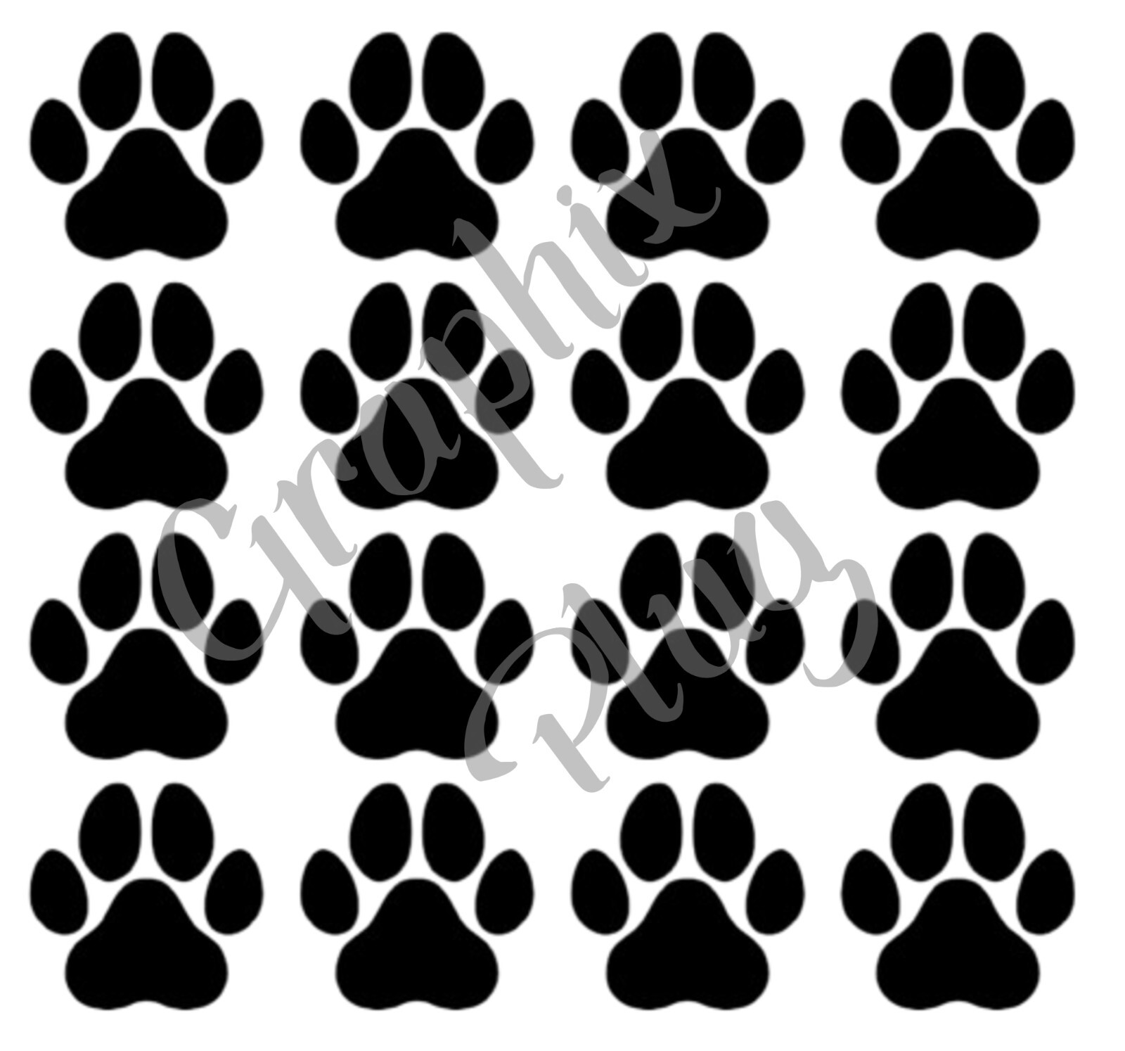 Dog Paw Print Decals Pet Animal 1&Prime; or 2.5&Prime; Wall Window Floor Stickers Big Set