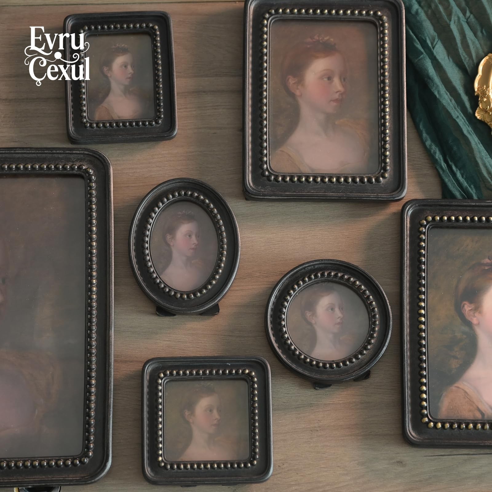 Small Round Vintage Picture Frames 3×3 – Antique Wallet Size Picture Frames 3…