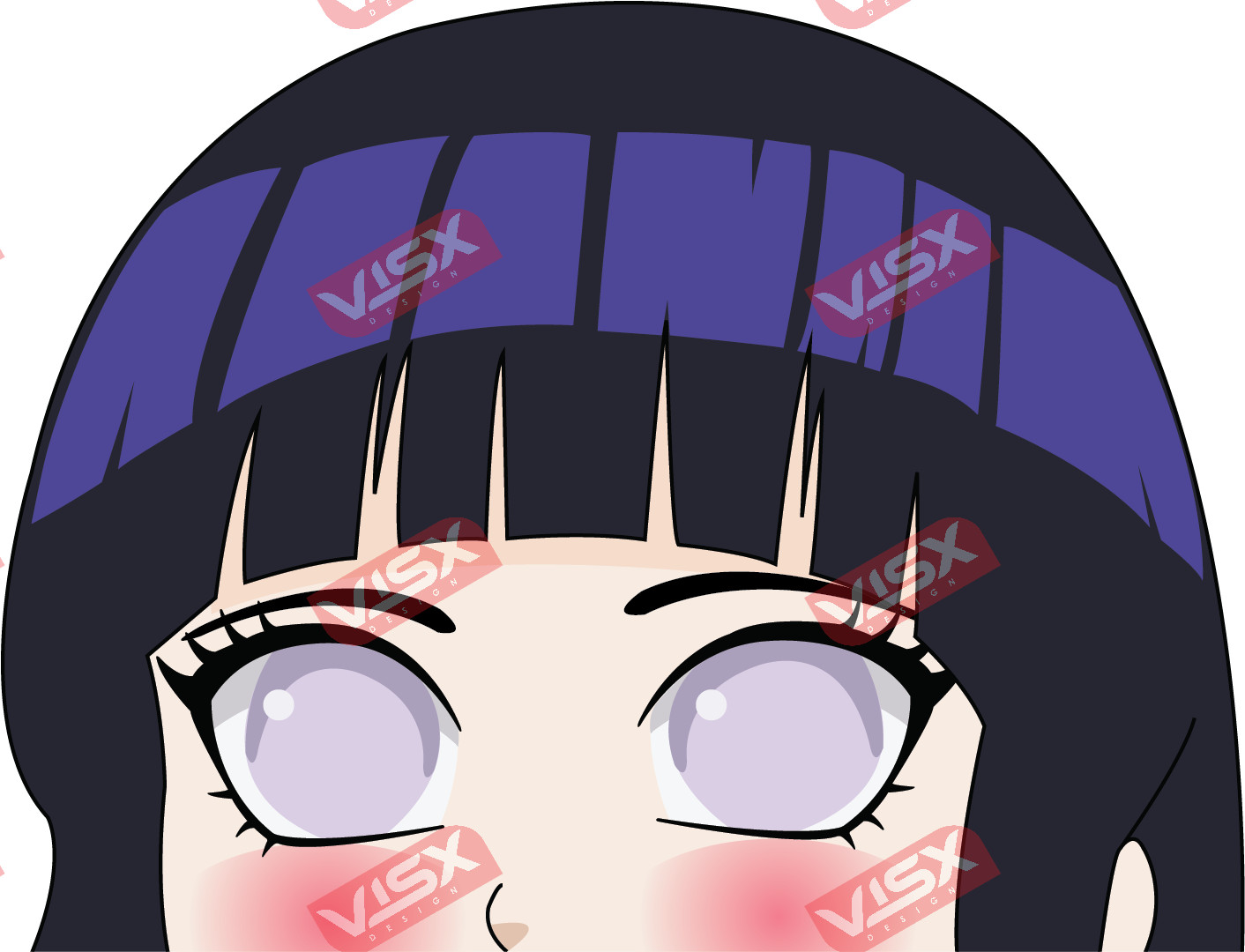 Hinata Hyuga Peeker Anime Bumper Sticker Car Decal Vinyl Naruto Waifu