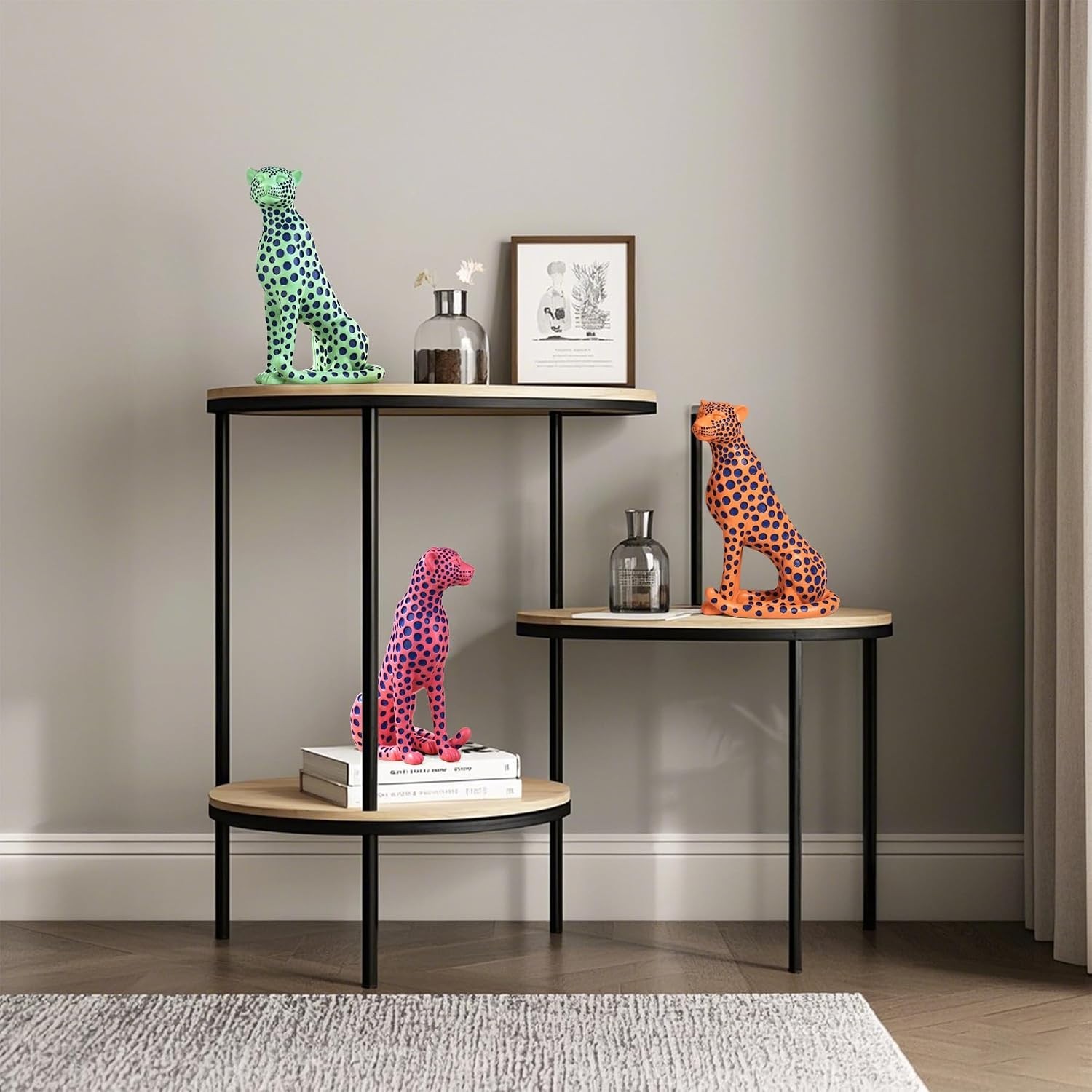 Versatile Art Deco Leopard Sculpture – Wipe Clean High-Quality Home Figure